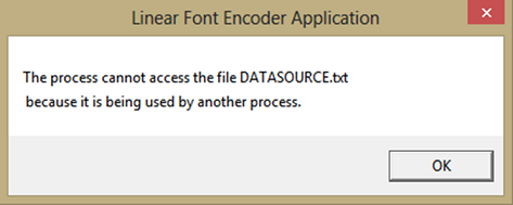 Encoder Software File Lock Error