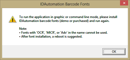 Compatible with IDAutomation Barcode Fonts only.