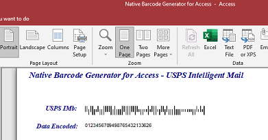 Access USPS Barcode Generator screenshot