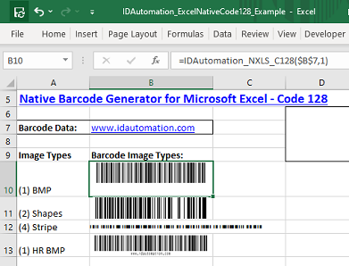 Microsoft Excel 128 & GS1-128 Barcode Generator