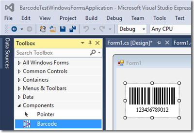 .NET Windows Forms Barcode Control DLL software