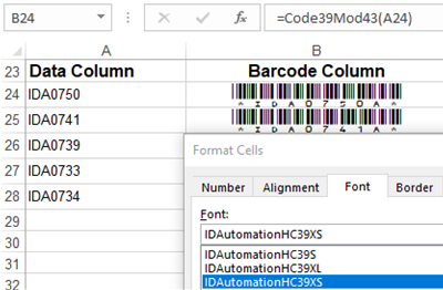 Code 39 Barcode Fonts IDAutomation