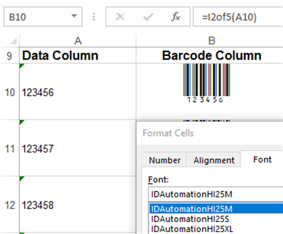 Interleaved 2 of 5 (ITF) Barcode Font Package